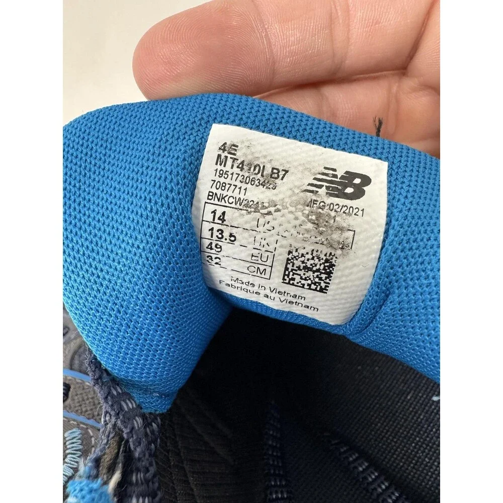 New Balance Shoes Mens Size 14 4E Blue MT410LB7 Trail Running Comfort Sneakers